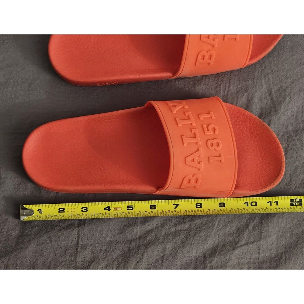 Bally 1851 Orange Rubber Sandal Slides Slippers Size 9 Neon Pool Beach Dopamine - Picture 13 of 15